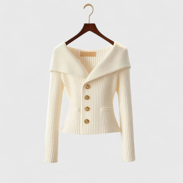 Mikaela | Lekki damski kardigan – elegancki sweter z dzianiny z długimi rękawami
