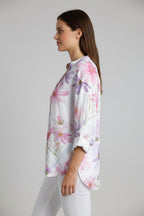 Women's airy summer blouse – a light, short, everyday shirt