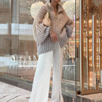Coralie | Women's Sequin Knitted Vest – Shiny Long Sleeve Sweater