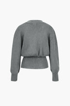 Maristel | Damski elegancki sweter dzianinowy – ozdobne złote guziki