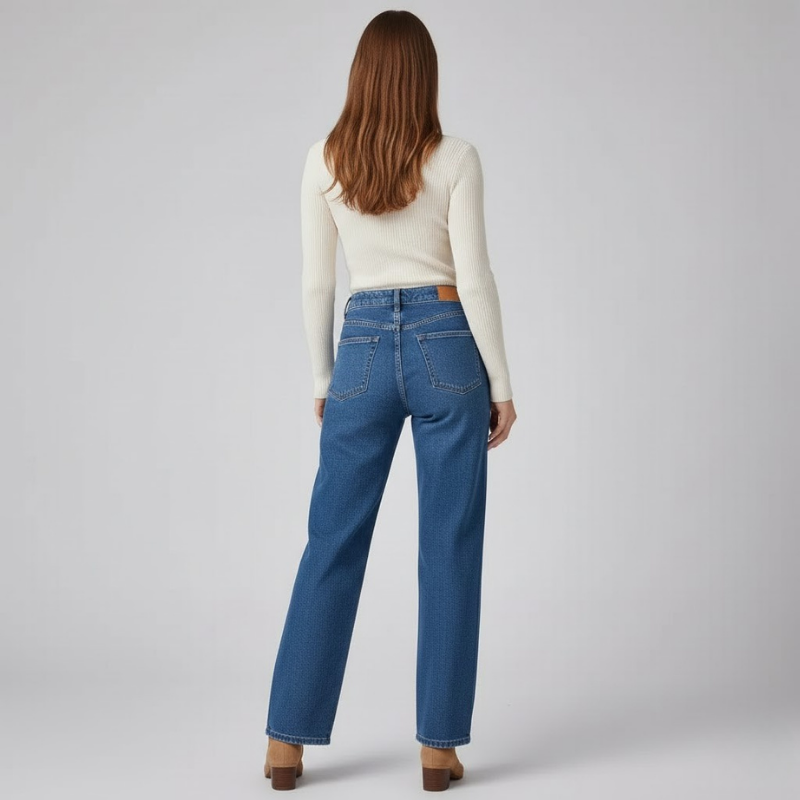 Jeansy damskie Everyday Comfort – klasyczny głęboki niebieski krój