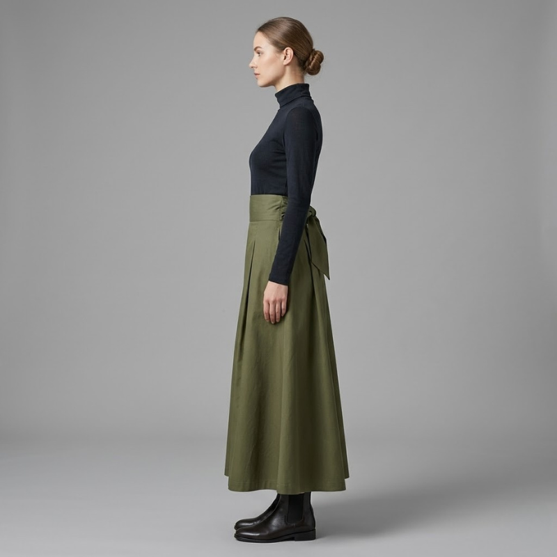 Weiter Maxirock mit hoher Taille – ein elegantes, weit geschnittenes Kleidungsstück für Damen