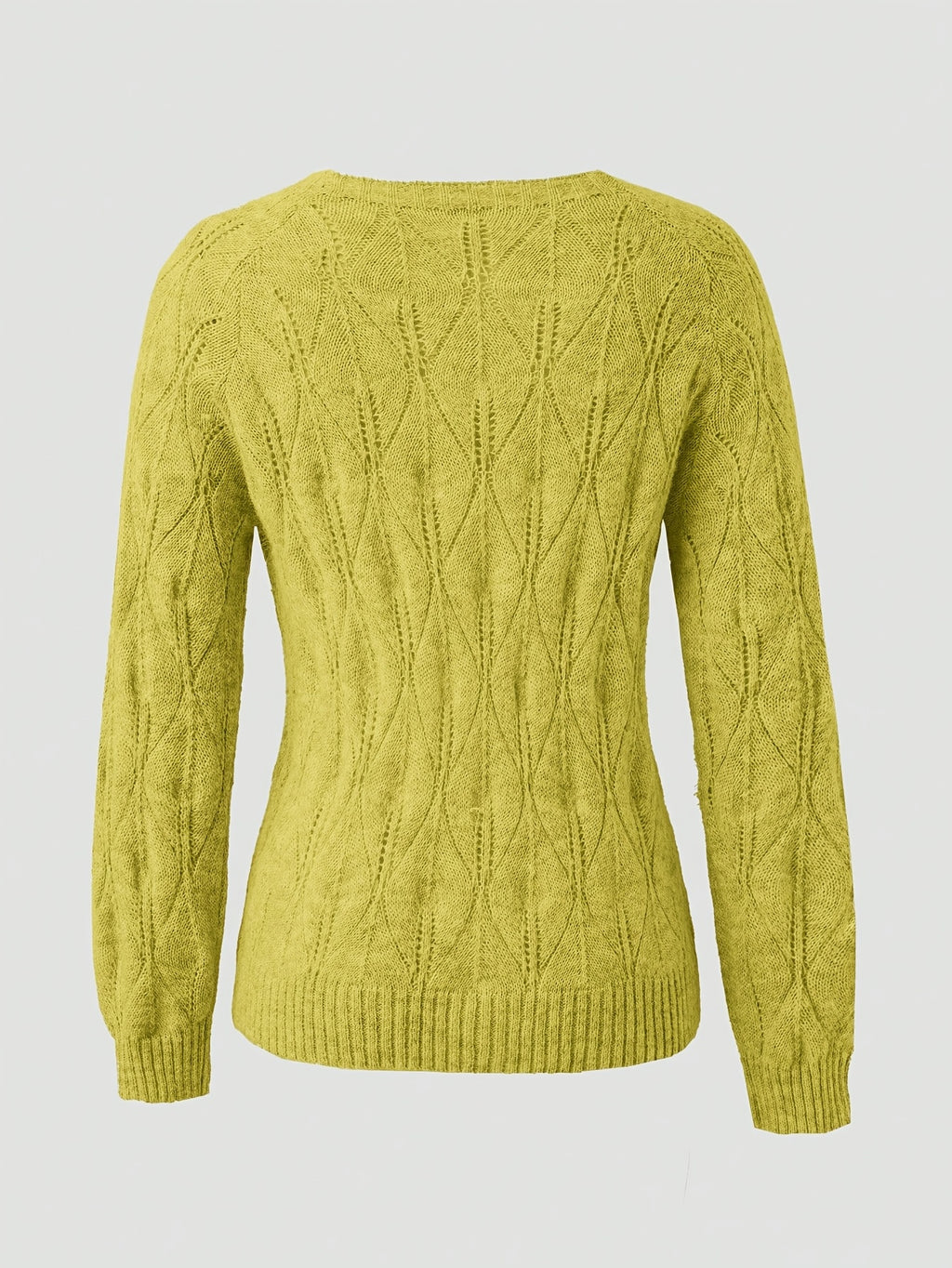 Velina | Damski sweter z dzianiny zapinany na guziki – sweter z okrągłym dekoltem