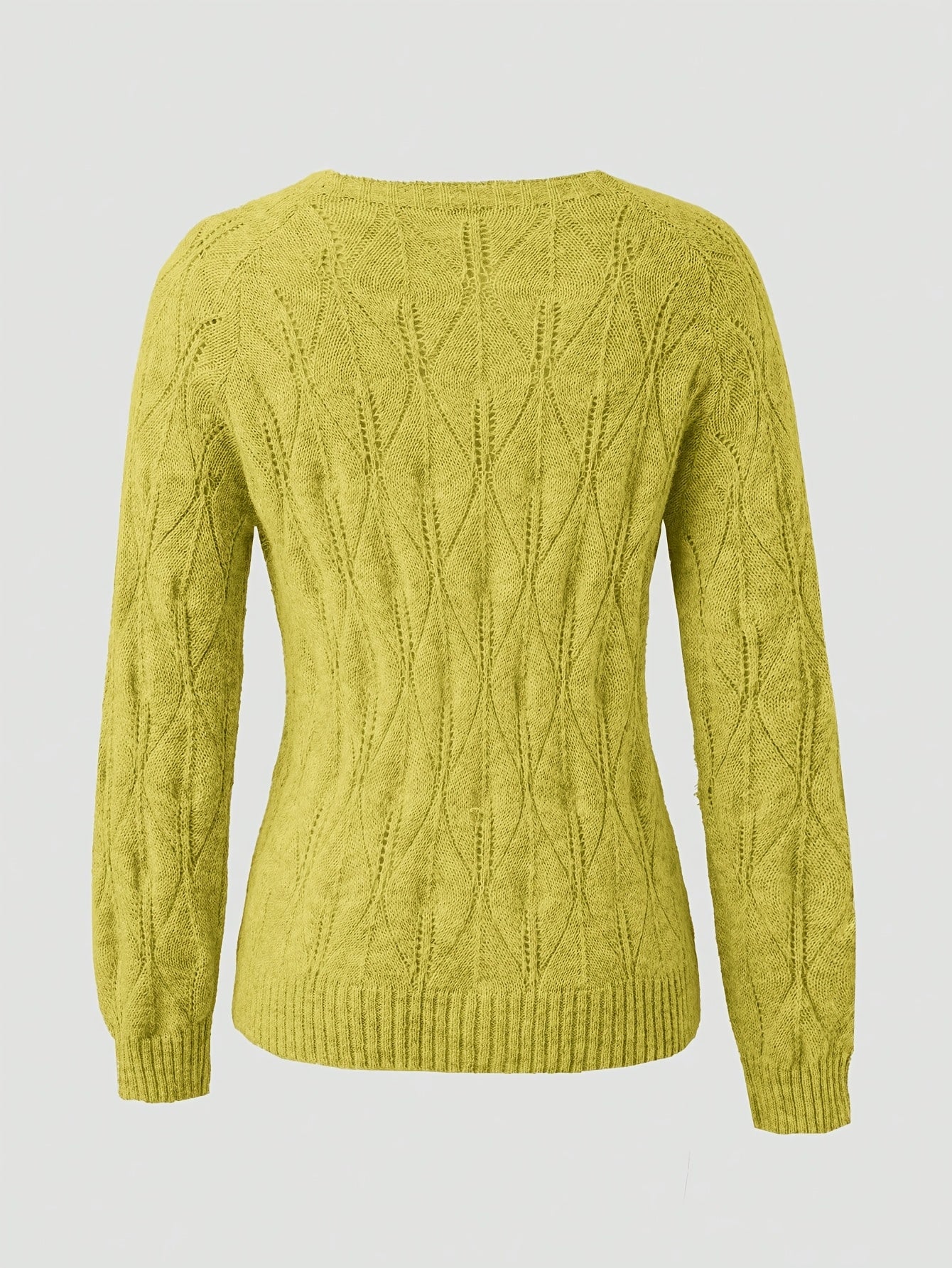 Velina | Damski sweter z dzianiny zapinany na guziki – sweter z okrągłym dekoltem