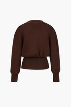 Maristel | Damski elegancki sweter dzianinowy – ozdobne złote guziki