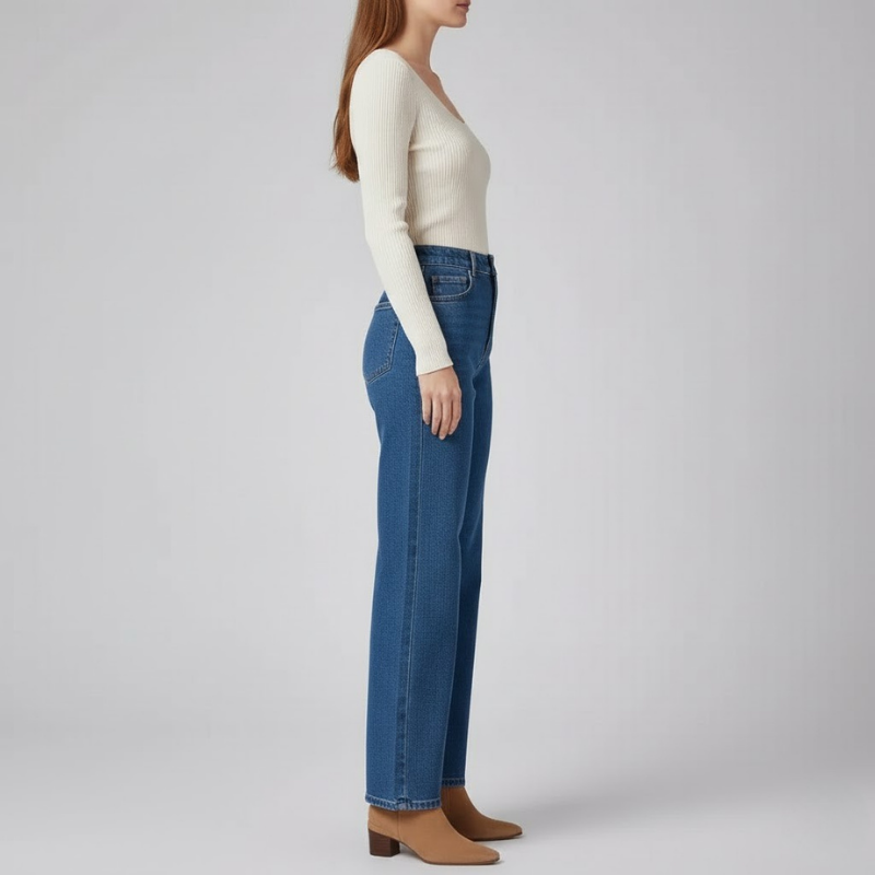 Jeansy damskie Everyday Comfort – klasyczny głęboki niebieski krój