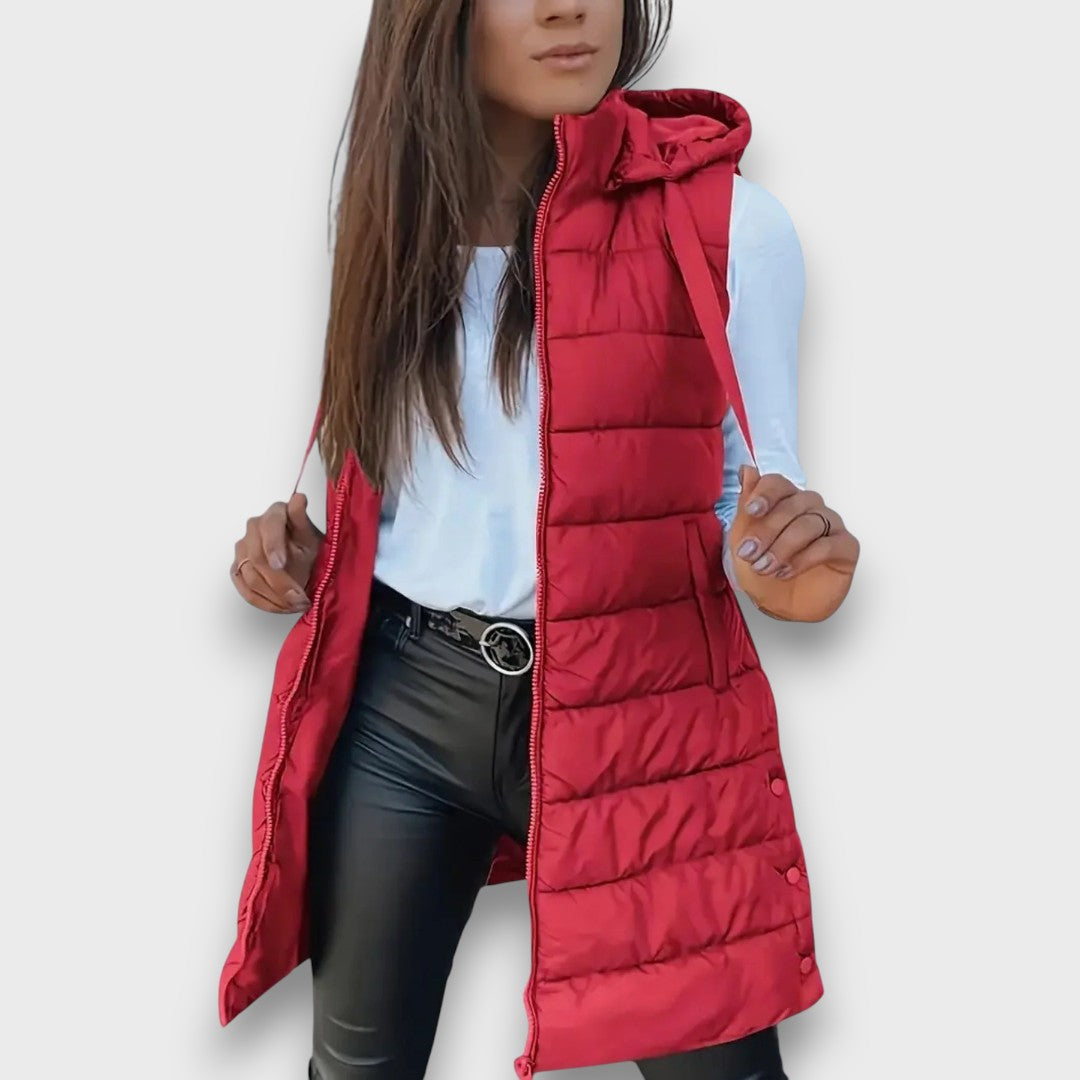 Xenia | Women's Hooded Down Vest - Warm, Insulated Sleeveless Jacket