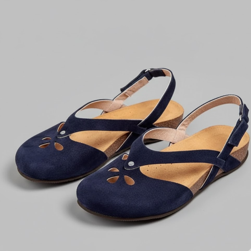 Damskie sandały retro z zamkniętymi palcami – regulowane, wygodne buty z paskiem na rzep