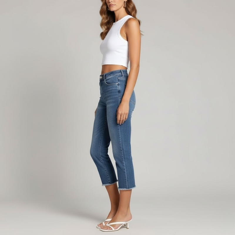 Eleganckie, krótkie jeansy damskie – dopasowane, małe rozmiary