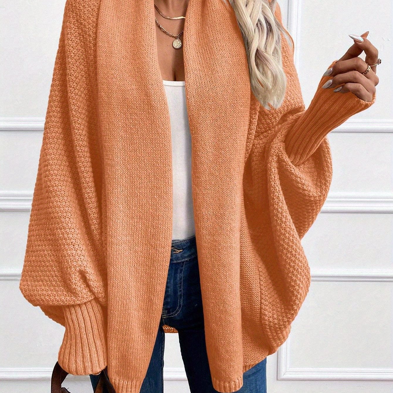 Zadie | Women’s Mid-Length Cardigan – Loose Fit Shawl Collar Jacket