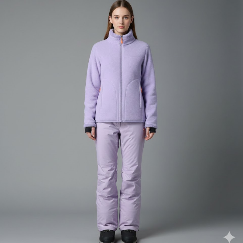 Ocieplana damska kurtka sportowa do uprawiania sportów zimowych – zamek błyskawiczny z przodu na całej długości