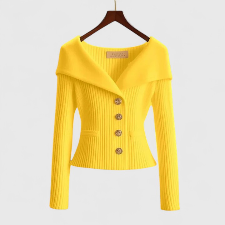 Mikaela | Lekki damski kardigan – elegancki sweter z dzianiny z długimi rękawami