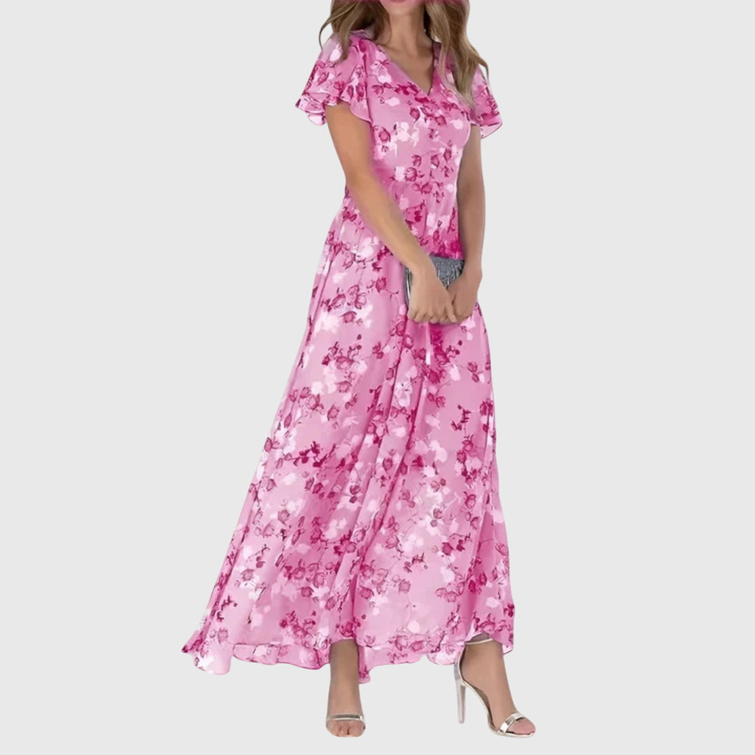 Eleni | Damska sukienka midi o kroju litery A – sukienka bez rękawów o kroju fit & flare