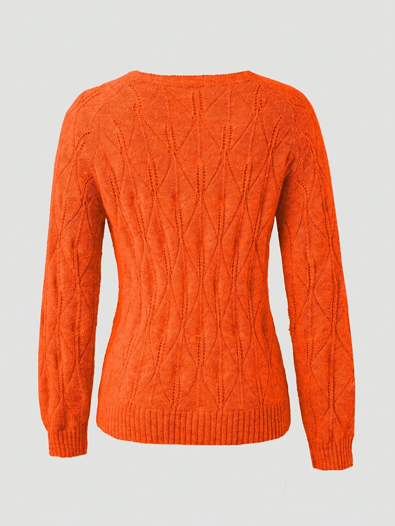 Velina | Damski sweter z dzianiny zapinany na guziki – sweter z okrągłym dekoltem