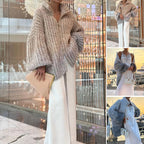 Coralie | Women's Sequin Knitted Vest – Shiny Long Sleeve Sweater