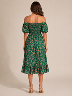 Floral dress with puff sleeves for women – Soleya