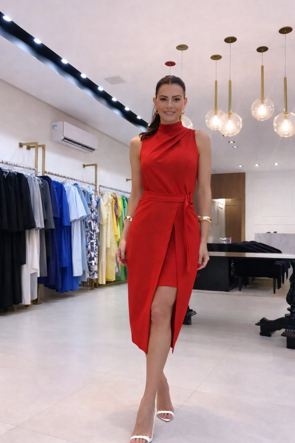 Evelisse | Asymetryczna sukienka damska – elegancka, luksusowa sukienka