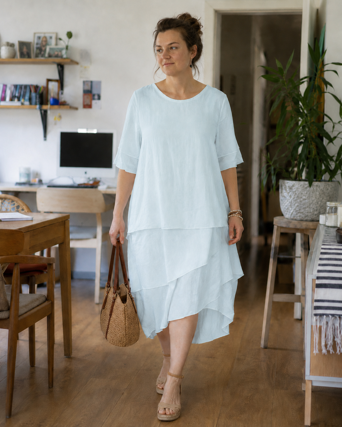 Klotylda | Elegant women's dress with a side slit – chic women's dress with a slit