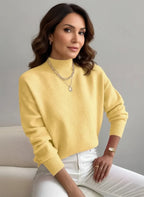 Ember | Damska miękka dzianinowa bluzka – elegancki sweter z golfem