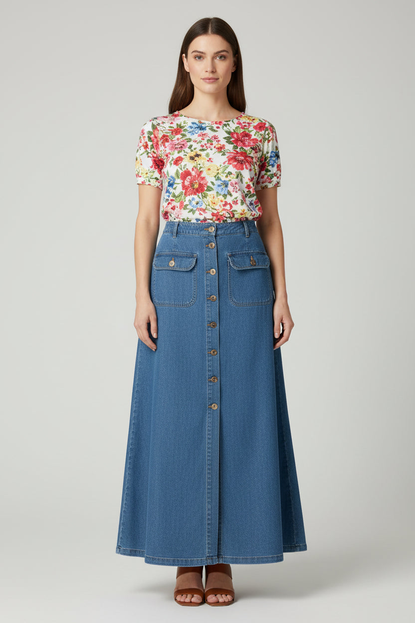 Spódnica jeansowa Heritage dla kobiet – ponadczasowy styl inspirowany stylem vintage