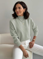 Ember | Damska miękka dzianinowa bluzka – elegancki sweter z golfem