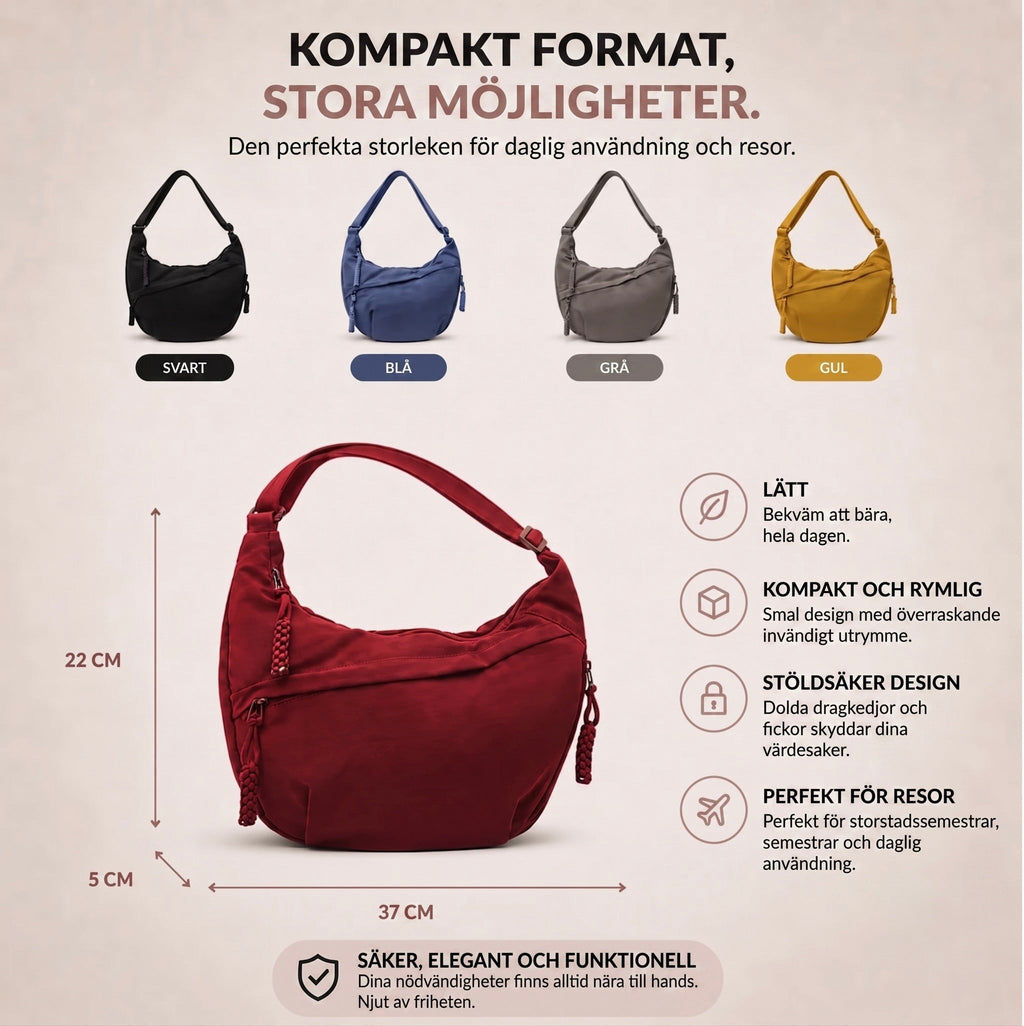 cJolie | Damska torba na ramię w kolorze oliwkowym – nylonowa torba crossbody
