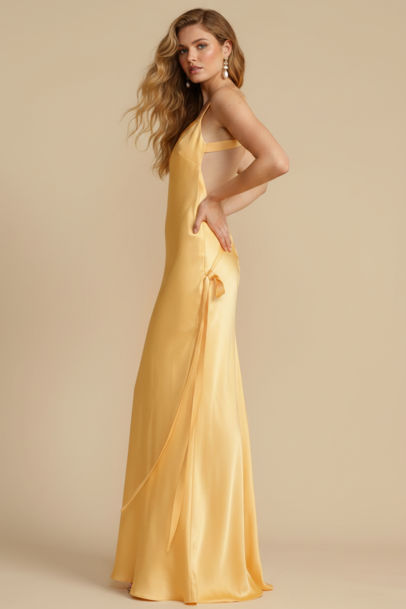Satynowa sukienka maxi – elegancki styl na uroczystość