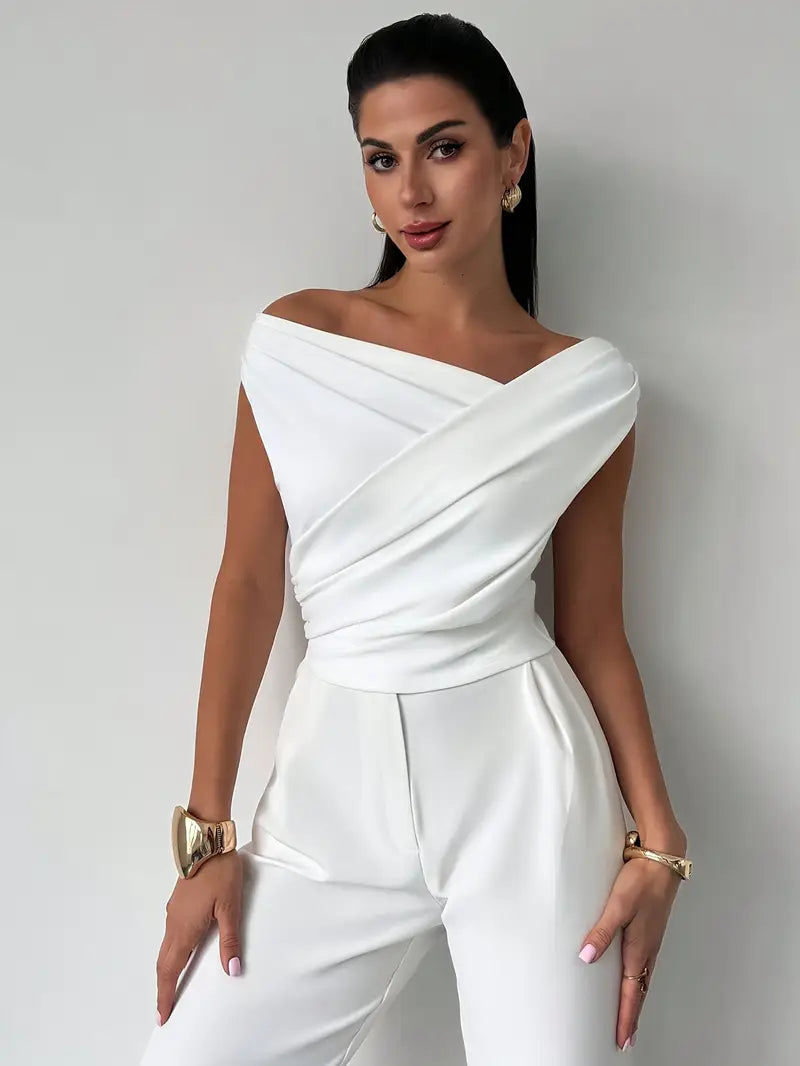 Zorelle | Elegancka damska bluzka z drapowanymi ramionami