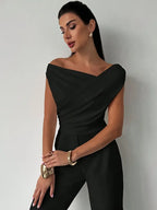 Zorelle | Elegancka damska bluzka z drapowanymi ramionami
