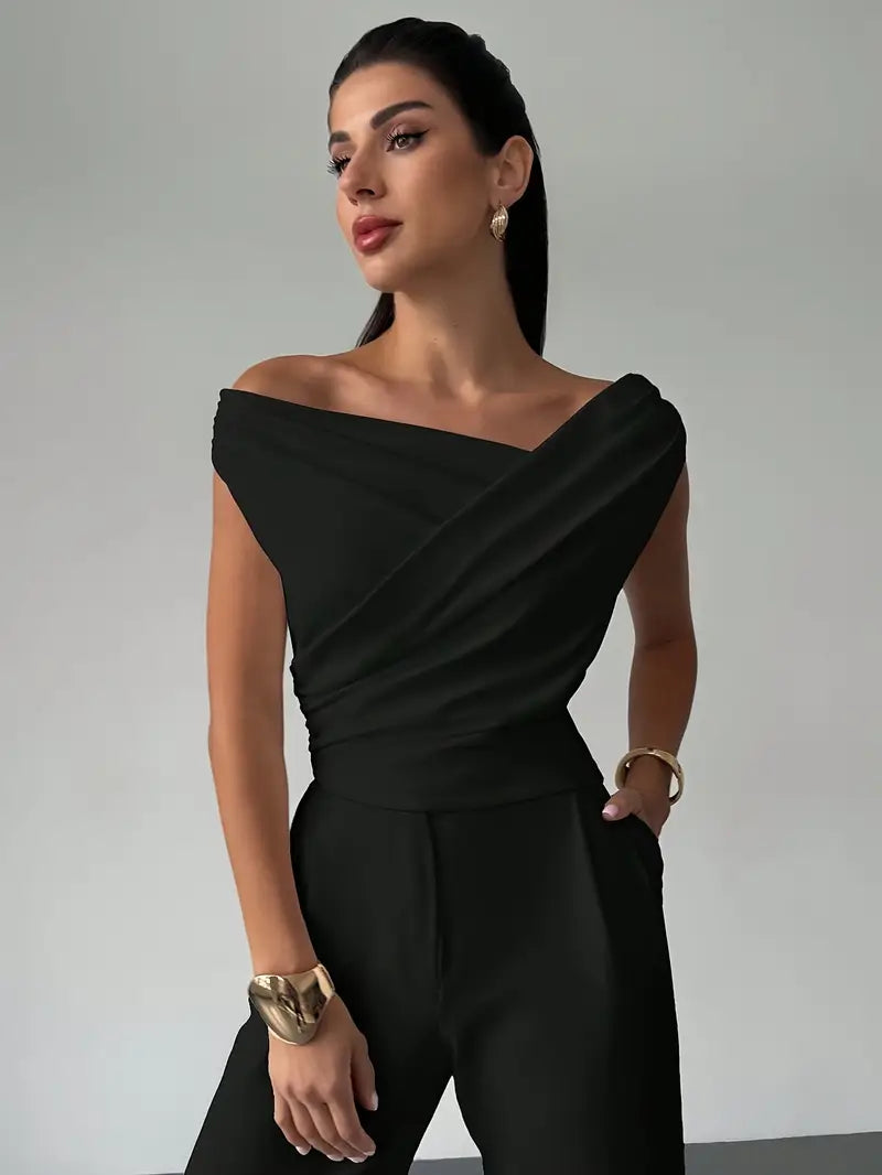 Zorelle | Elegancka damska bluzka z drapowanymi ramionami