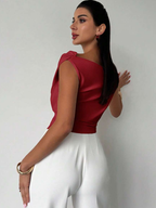 Zorelle | Elegancka damska bluzka z drapowanymi ramionami