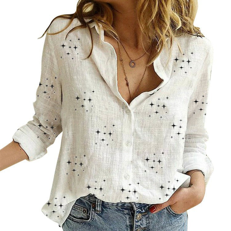 Calythera | Women's printed button-up blouse