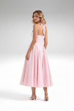 Off-the-shoulder midi dress - relaxed, flowing elegance
