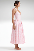 Off-the-shoulder midi dress - relaxed, flowing elegance