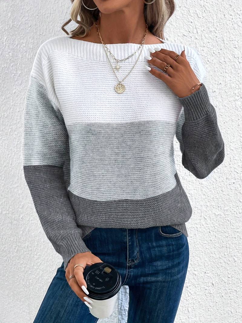 Adelina | Kolorowy damski sweter z okrągłym dekoltem – wygodny i elegancki sweter
