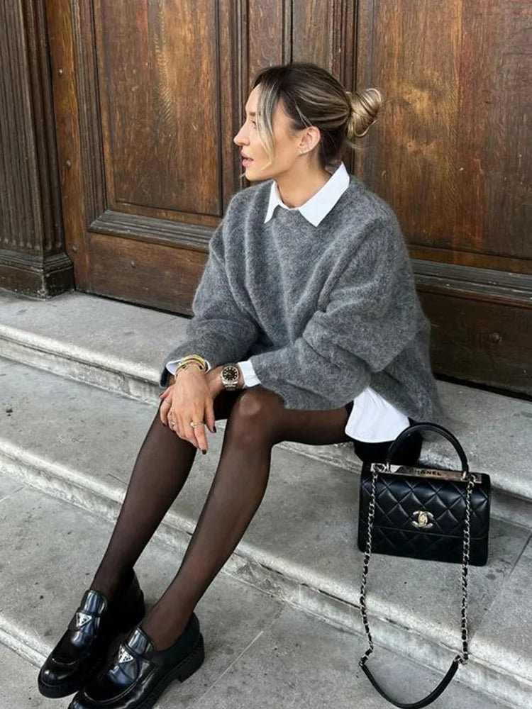 Elizandra | Damska sweter z dzianiny w stylu oversize – wygodny sweter o luźnym kroju