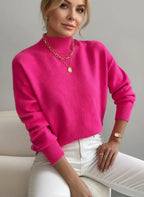Ember | Damska miękka dzianinowa bluzka – elegancki sweter z golfem