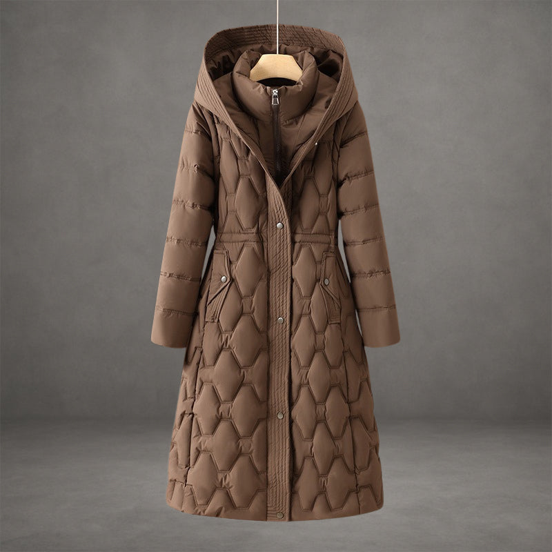 Ioanna | Long Women's Hooded Coat – Warm Insulated Outerwear