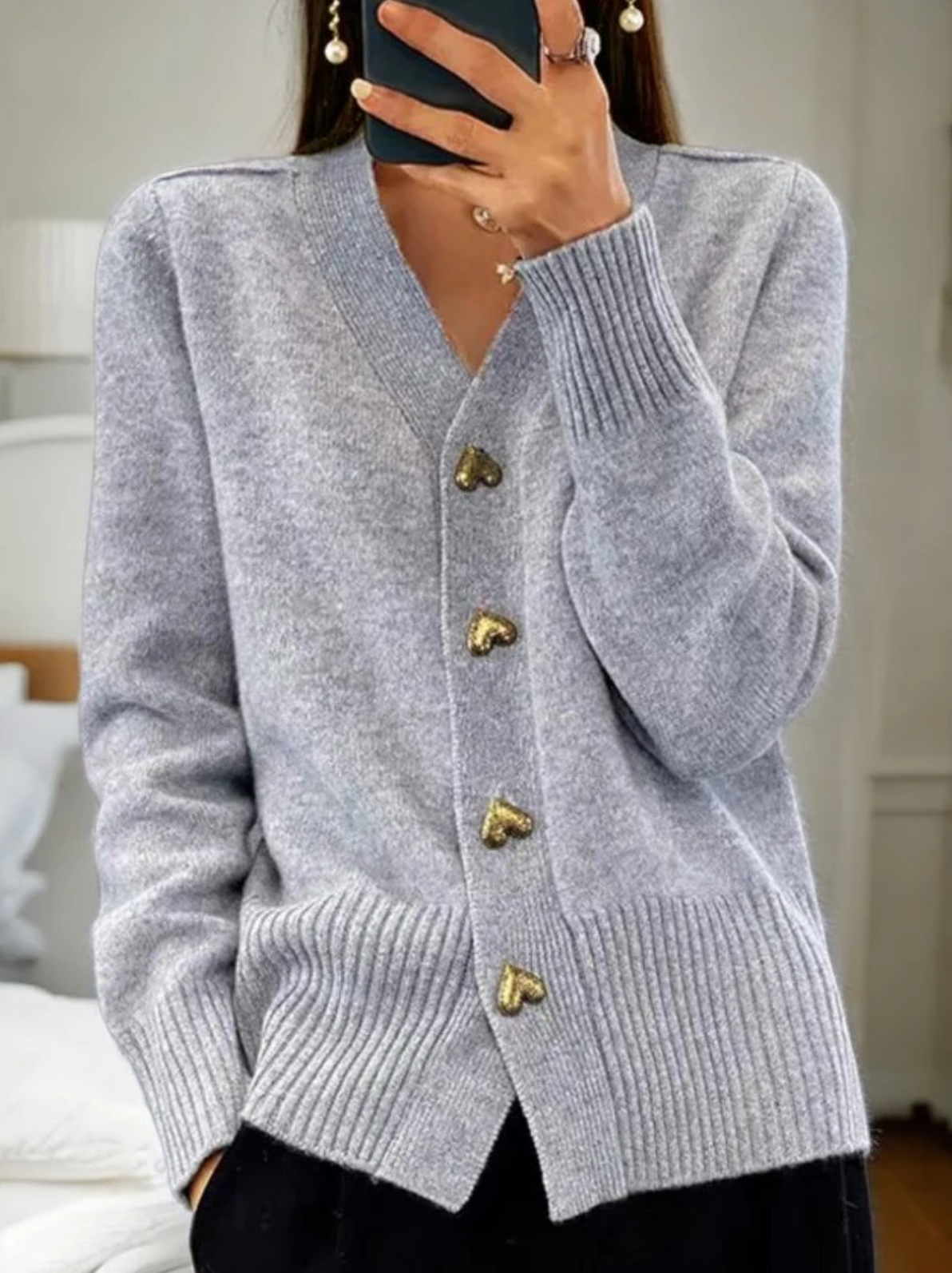 Calista | Elegancki vintage kardigan dzianinowy – miękki, przytulny sweter z dzianiny