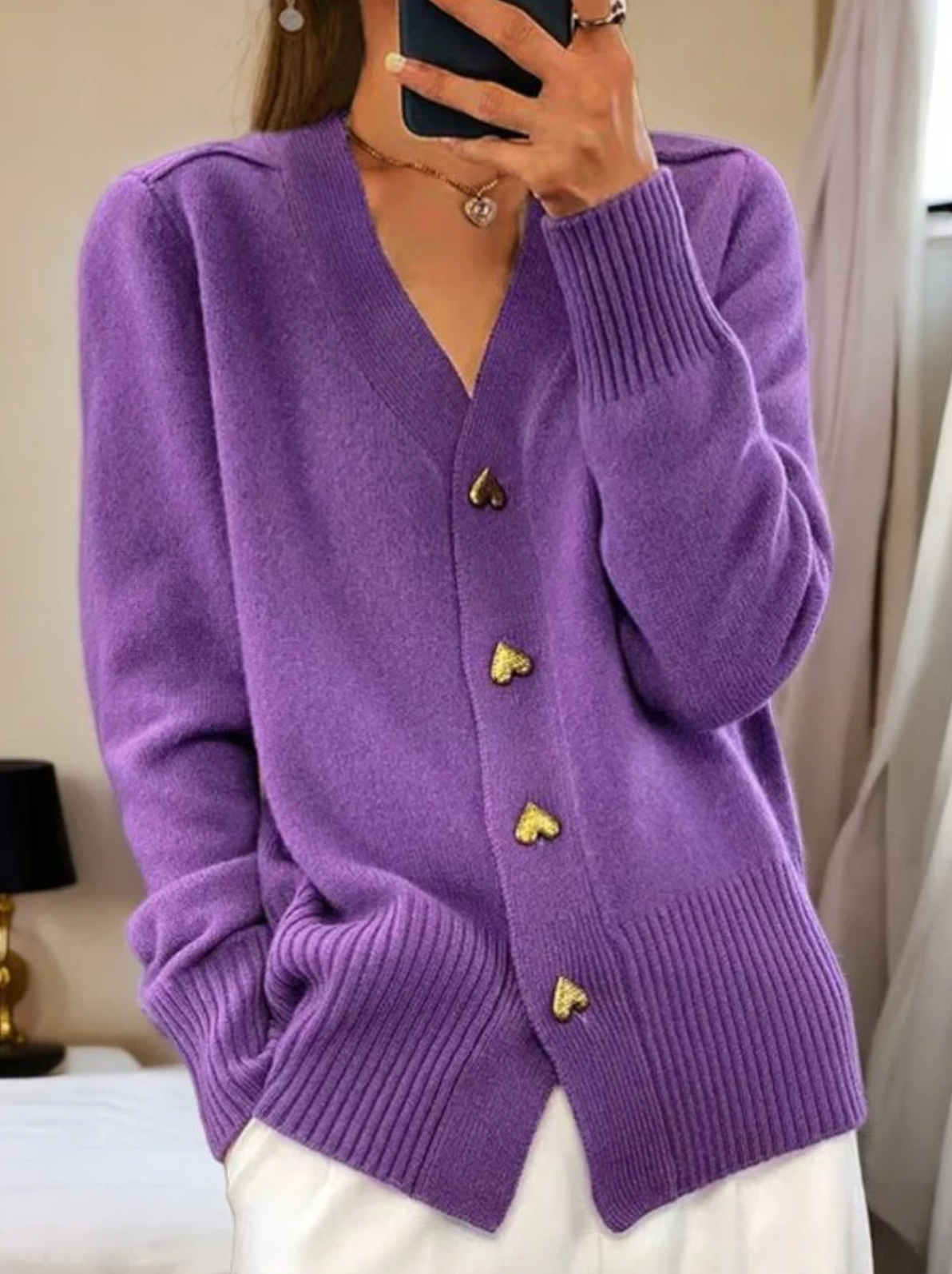 Calista | Elegancki vintage kardigan dzianinowy – miękki, przytulny sweter z dzianiny