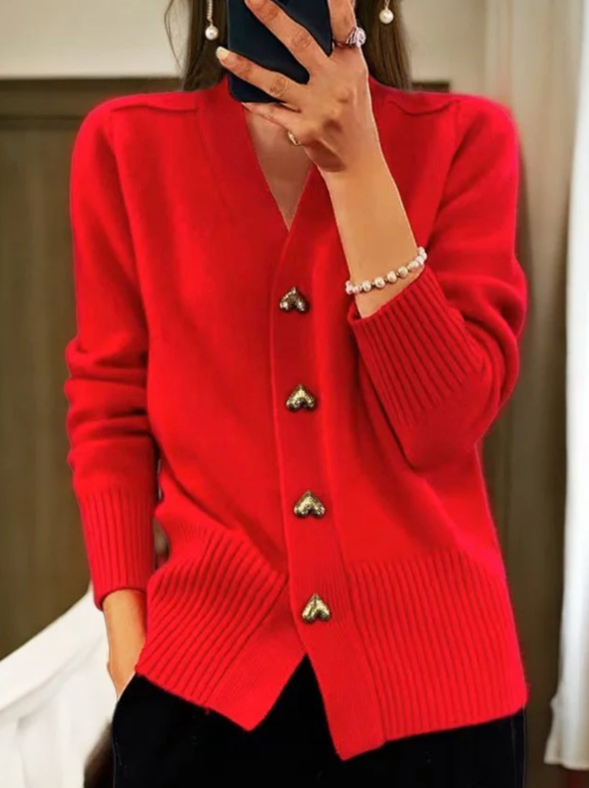 Calista | Elegancki vintage kardigan dzianinowy – miękki, przytulny sweter z dzianiny