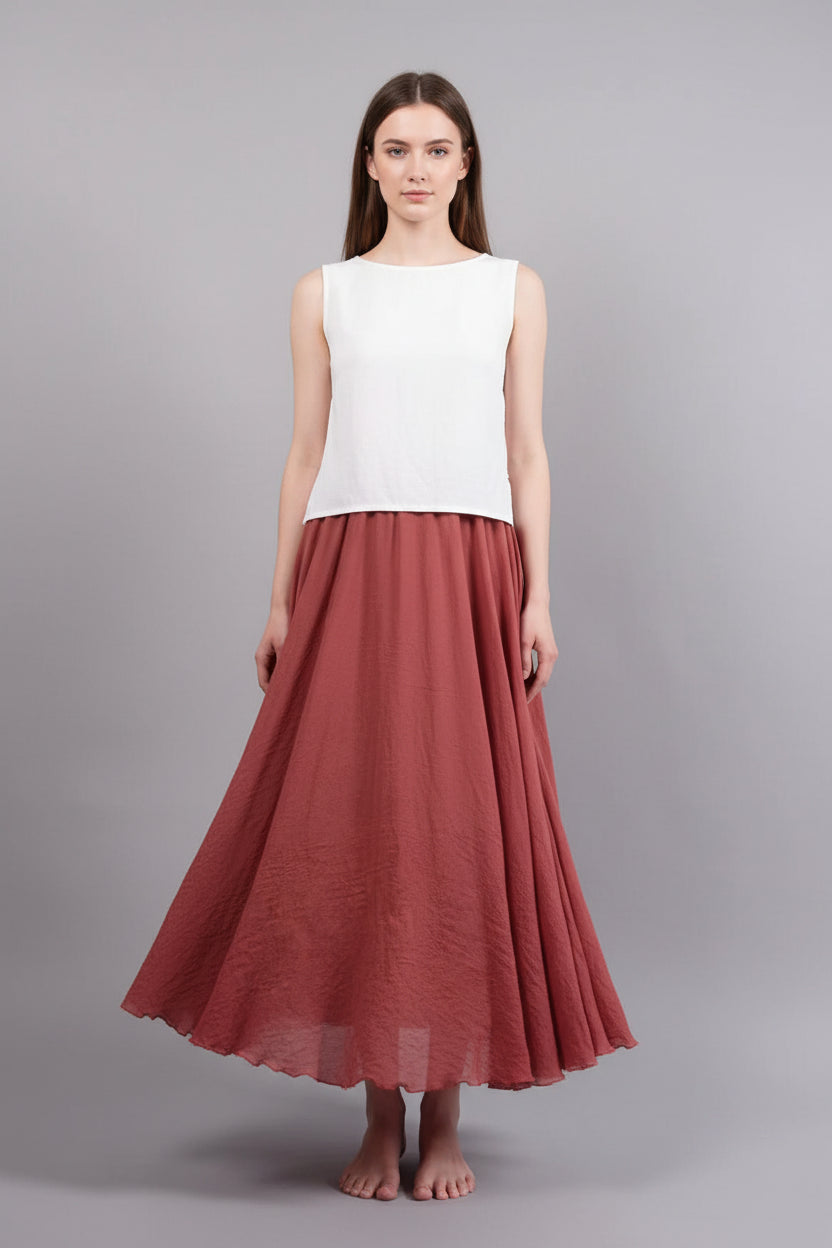 Spódnica maxi z wysokim stanem i luźną linią dla kobiet – elegancka, długa sylwetka
