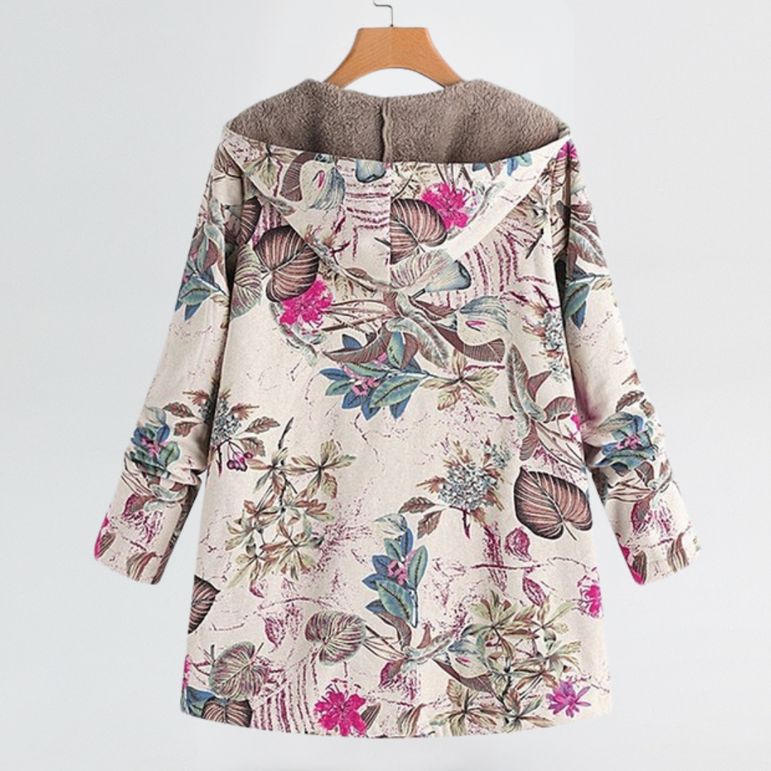Nereida | Damska kurtka w stylu vintage z kwiatowym wzorem – luźny krój