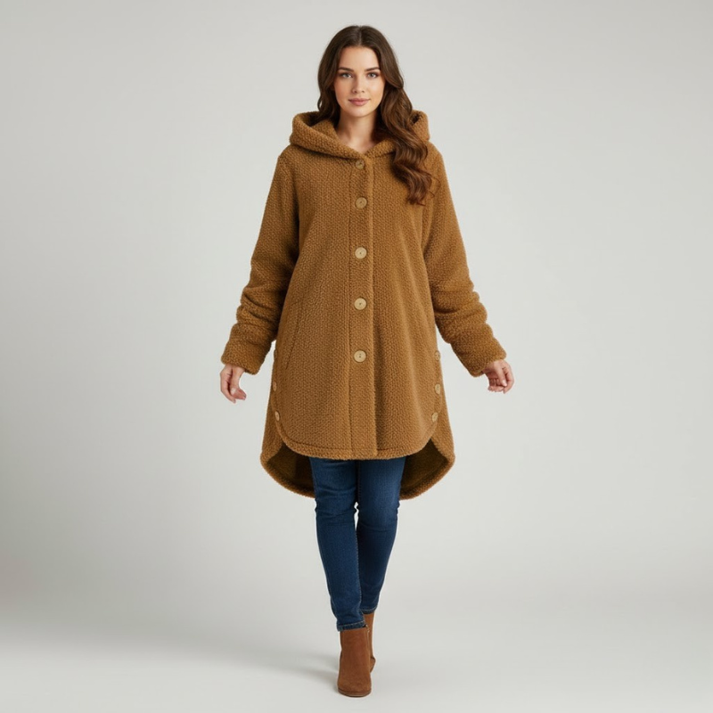 Damska, wygodna kurtka polarowa z kapturem – stylowe ciepło na co dzień