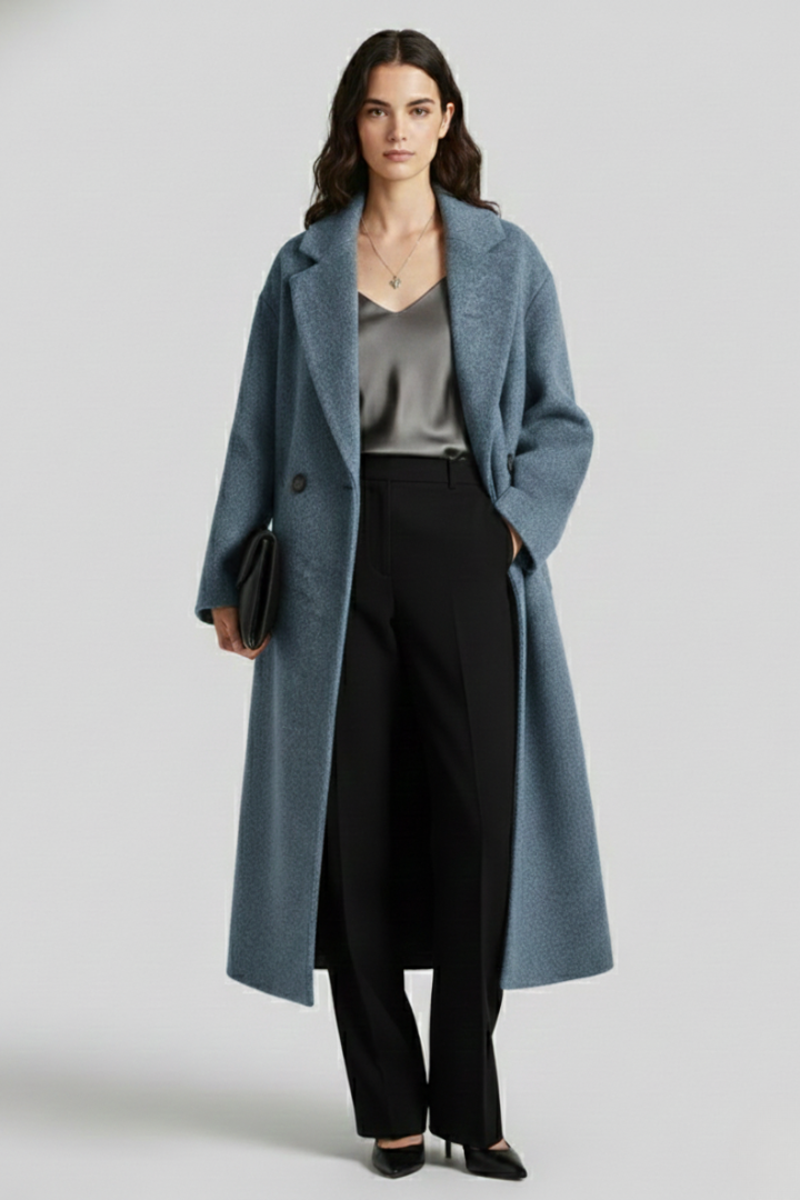 Bellara | Women's oversized coat – classic lapel collar