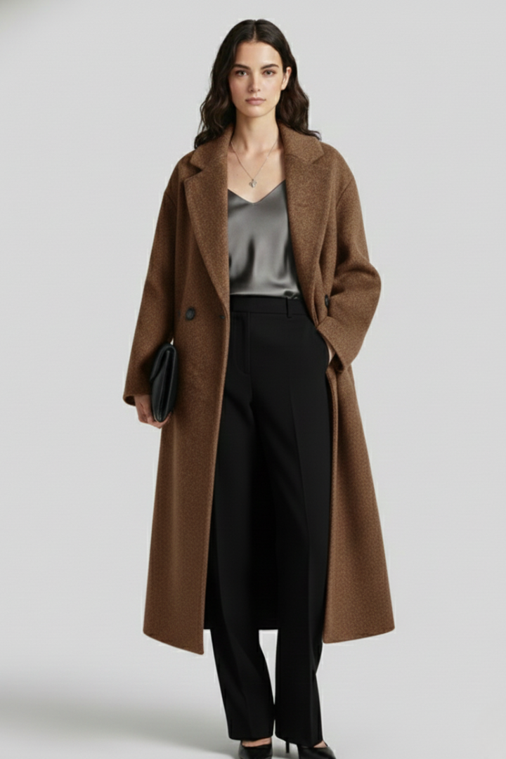 Bellara | Women's oversized coat – classic lapel collar