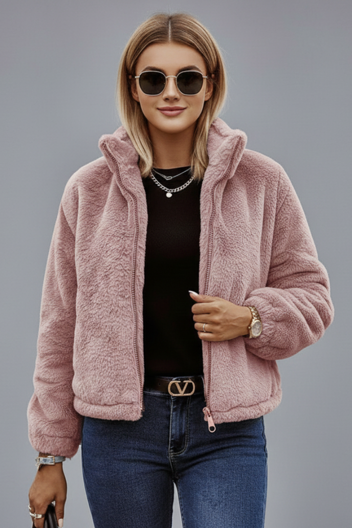 Valessia | Textured Women's Jacket – front zip, long sleeves