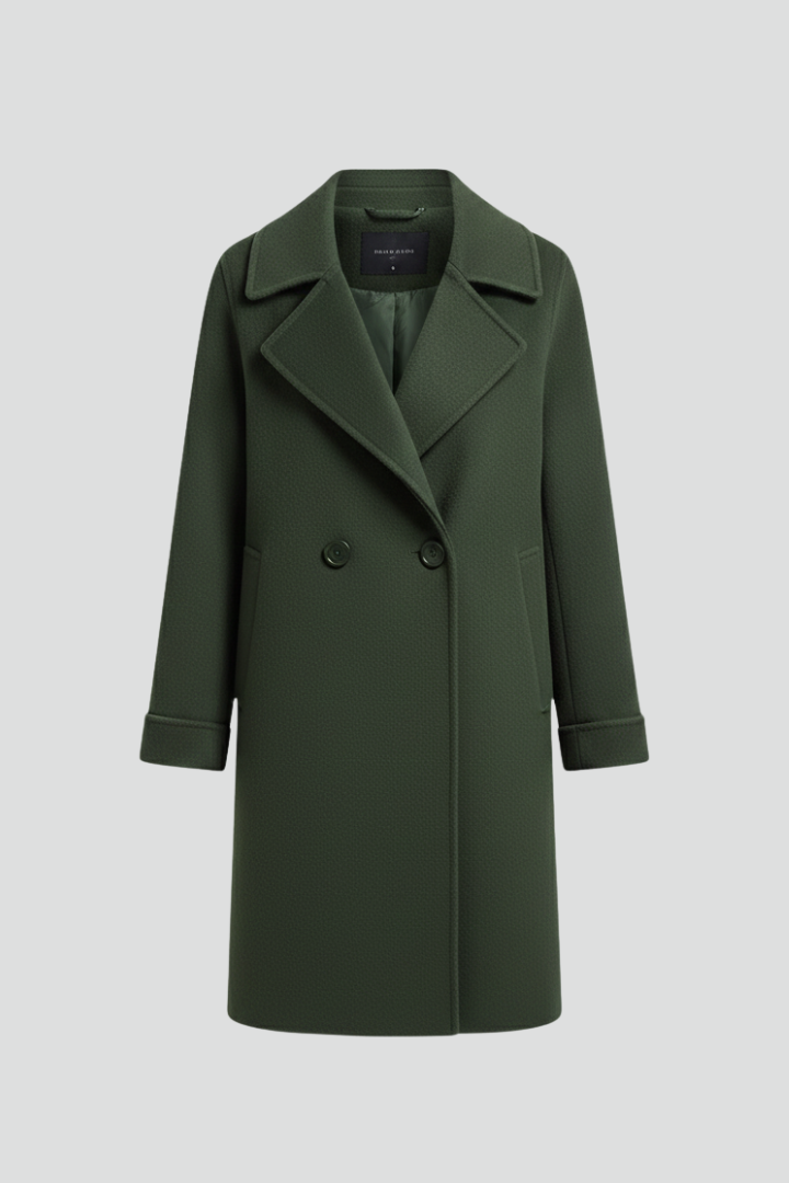 Benigna | Damski trencz z kołnierzem z klapami notched lapel – klasyczny płaszcz midi