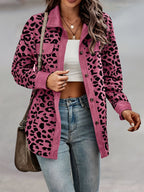 Keely | Women's Leopard Print Shirt - Casual Long Sleeve Button Down Jacket