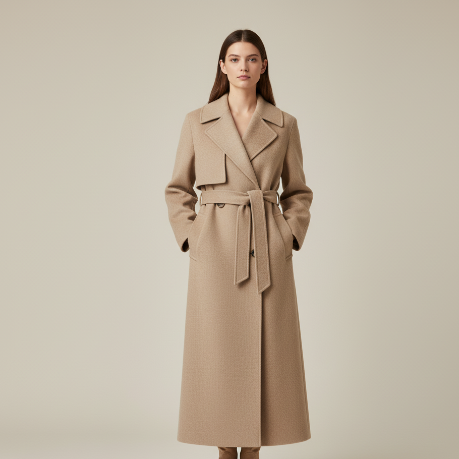 Klasyczny Beżowy Trencz Damski